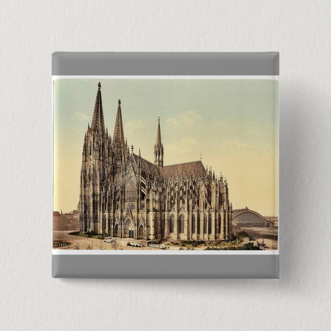 Die Kathedrale, Seite, Köln, der Rhein, Button (Vorderseite)