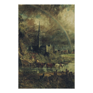 Die Kathedrale von Salisbury von den Meadows Poster