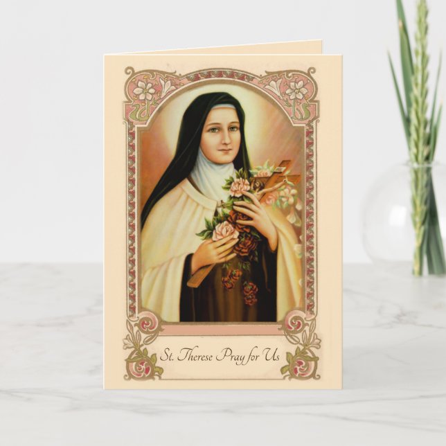 Die katholische St. Hier die kleine Blume Jesu Karte (Vorderseite)