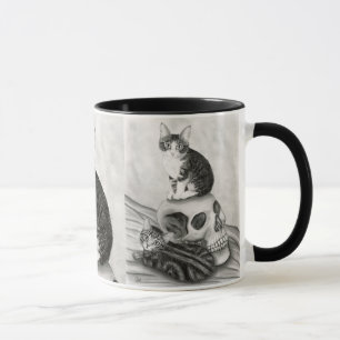 Die Kätzchen-Katzen-Schädel-gotische Tasse