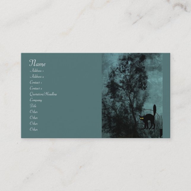 Die Katze der Hexe Visitenkarte (Vorderseite)