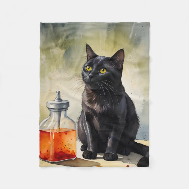 Die Katze des Alchemist Fleecedecke (Vorderseite)