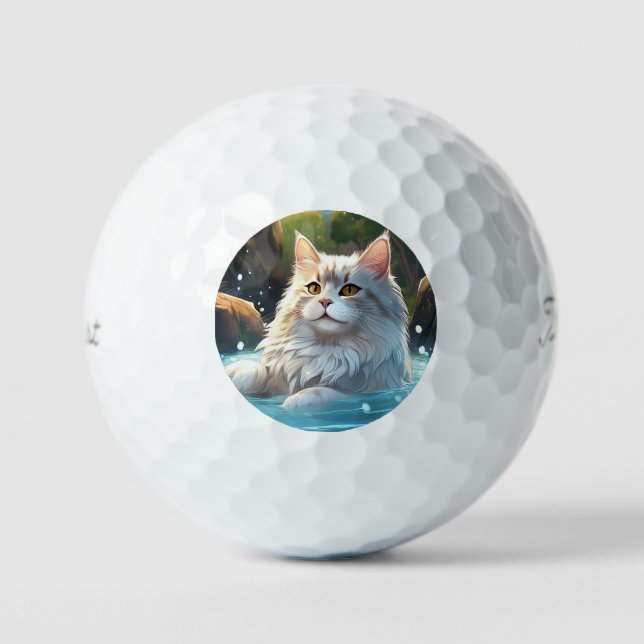 Die Katze, die einen heißen Frühling genießt: Golf Golfball (Vorderseite)