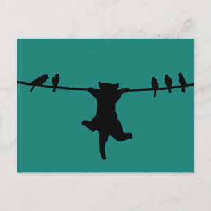 Die Katze hängt vom Power ab Postkarte