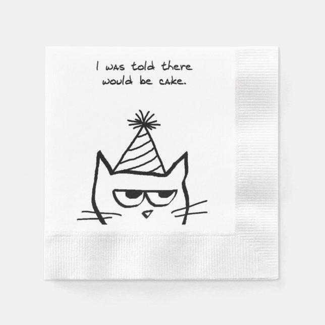 Die Katze hasst Geburtstage - Funny Cat Party Napk Serviette (Vorderseite)