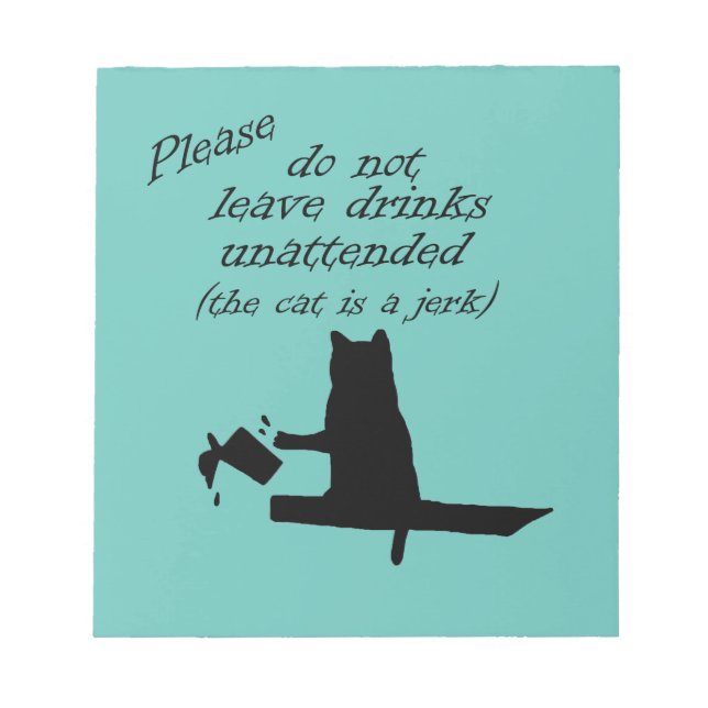 Die Katze ist ein Jerk Notizblock (Vorderseite)