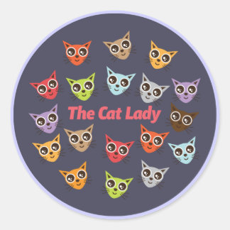 Die Katze Lady Runder Aufkleber