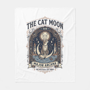 Die Katze Mond Katze Tarot Karte Major Arcana Vint Fleecedecke