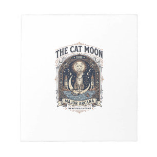 Die Katze Mond Katze Tarot Karte Major Arcana Vint Notizblock