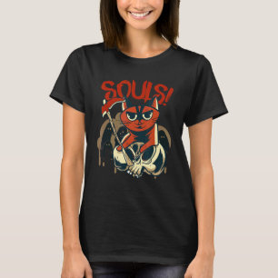 Die Katze nimmt Ihr Soul in gegrilltem Sensenmann T-Shirt