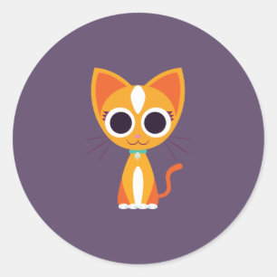 Die Katze reinigen Runder Aufkleber
