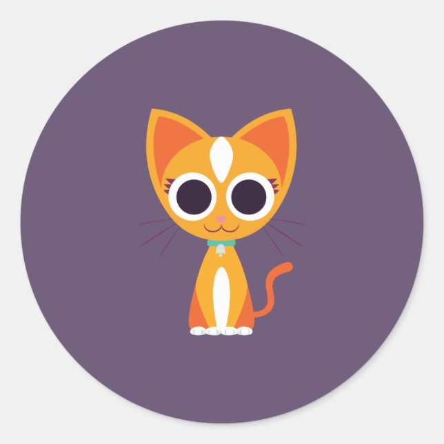 Die Katze reinigen Runder Aufkleber (Vorderseite)