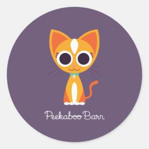 Die Katze reinigen Runder Aufkleber