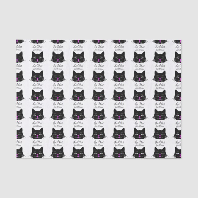 Die Katze sagt Meow!  Niedlicher französischer Seidenpapier (Vorderseite)
