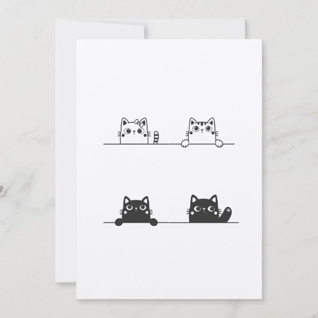 Die Katze sagt: "Warte, ich kann hier kein Problem Save The Date (Vorderseite)