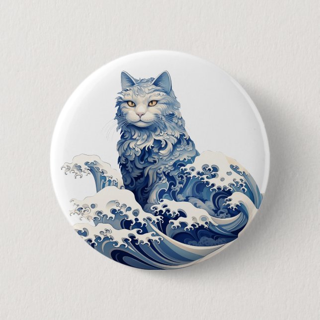 Die Katze schwindet von Kanagawa Button (Vorderseite)