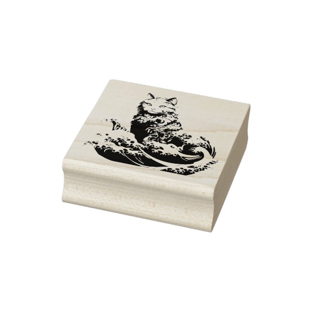 Die Katze schwindet von Kanagawa Gummistempel (Stempel)