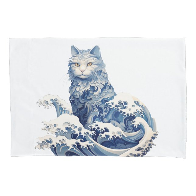 Die Katze schwindet von Kanagawa Kissenbezug (Vorderseite)