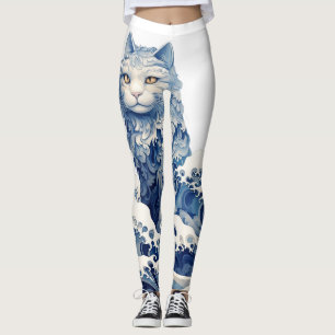 Die Katze schwindet von Kanagawa Leggings