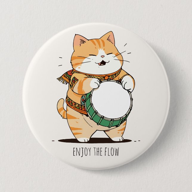 Die Katze spielt das Trost Button (Vorderseite)