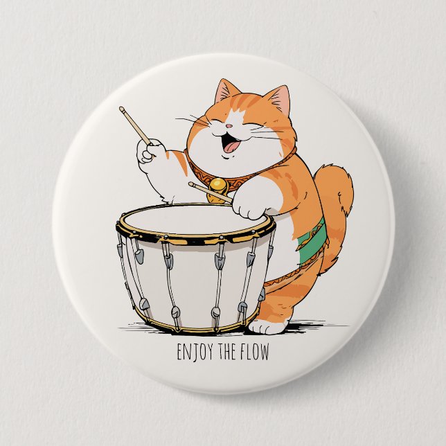 Die Katze spielt das Trost Button (Vorderseite)