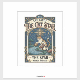 Die Katze Stern Katze Tarot Karte Major Arcana Vin Aufkleber