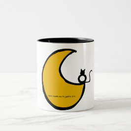 Die Katze und der Mond Zweifarbige Tasse