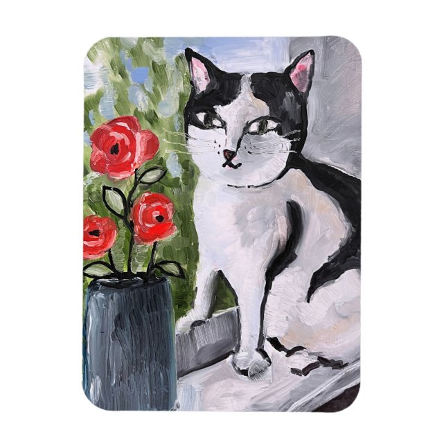 Die Katze und die Pupien Magnet (Vertikal)