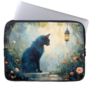 Die Katze und die Rosen Neopren-Laptop-Hülle 13 Zo Laptopschutzhülle
