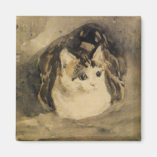 Die Katze (von Gwen John) Magnet (Vorne)