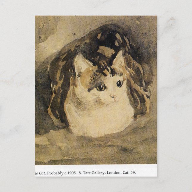 Die Katze von Gwen John Postkarte (Vorderseite)