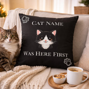 Die Katze War Hier Zuerst Name-Kunden-Kissenbezug Kissen