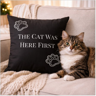 Die Katze war zuerst hier Minimalistische Kissen