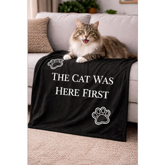Die Katze war zuerst hier Minimalistische Kissen Fleecedecke