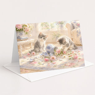 Die Katze War's Wasserfarben-Notizkarte Dankeskarte