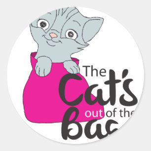 Die Katzen aus dem Beutel Kitten Cartoon Image Kit Runder Aufkleber