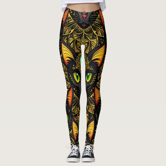 Die Katzen des samtenen Schleiers Leggings (Vorderseite)