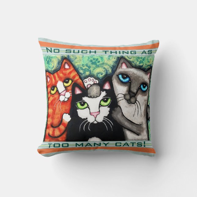 Die Katzen-Kunst-Wurfs-Kissen des lustigen Kissen (Vorderseite)