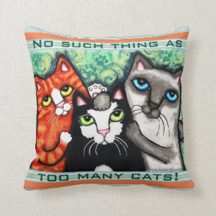 Die Katzen-Kunst-Wurfs-Kissen des lustigen Kissen