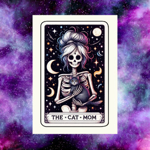 Die Katzen-Mama-Tarotkarte Muttertags-Skelett Karte