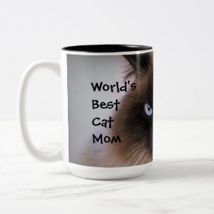 Die Katzen-Mama-Tasse der Welt beste Zweifarbige Tasse