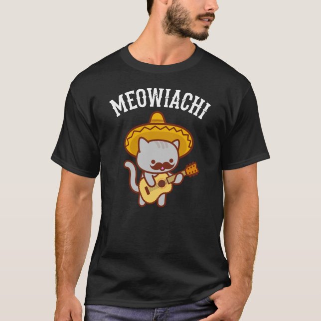 Die Katzen-T - Shirt der Männer - MEOWIACHI (Vorderseite)