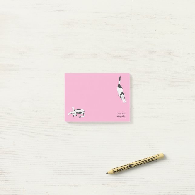 Die Katzen von cadstudios Pink Post-it Klebezettel (Auf Schreibtisch)