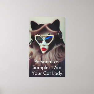 Die Katzenlady (Anpassbar) Leinwanddruck
