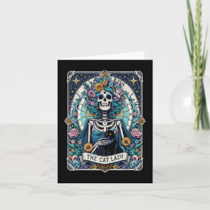 Die Katzenlady Tarotkarte Skelett Katzenmutter Kat Karte