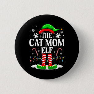 Die Katzenmutter-Elfe Weihnachten Lustige Katzenli Button