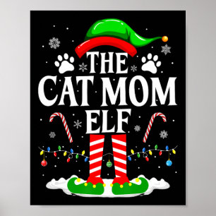 Die Katzenmutter-Elfe Weihnachten Lustige Katzenli Poster