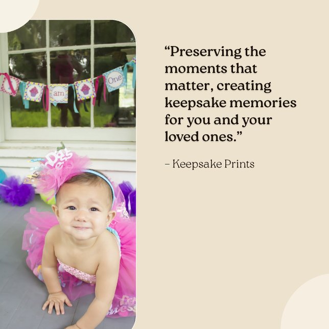 Die "Keepake"-Printwerbung Fotodruck (Preserving the moments that matter.)