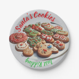 Die Kekse des Weihnachtsmanns, die nur die Teller 