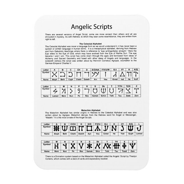 Die keltische Alphabet-Angelschrift Magnet (Vertikal)